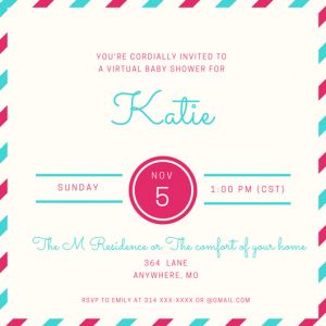 3 Simple Steps to Host a Virtual Baby Shower featured by top US lifestyle blogger, Emmy Lou Styles: virtual baby shower invite