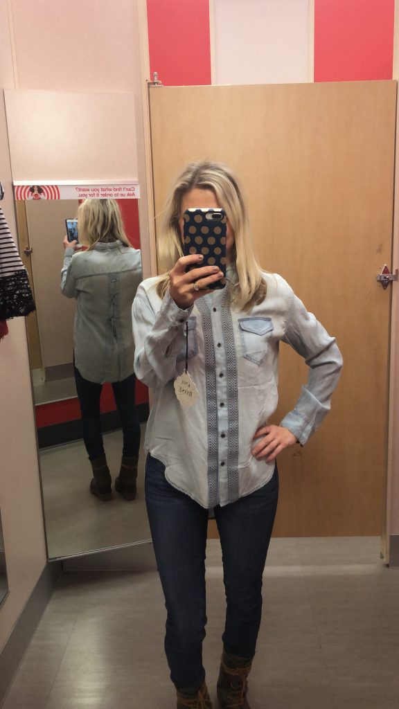 knox rose chambray button up