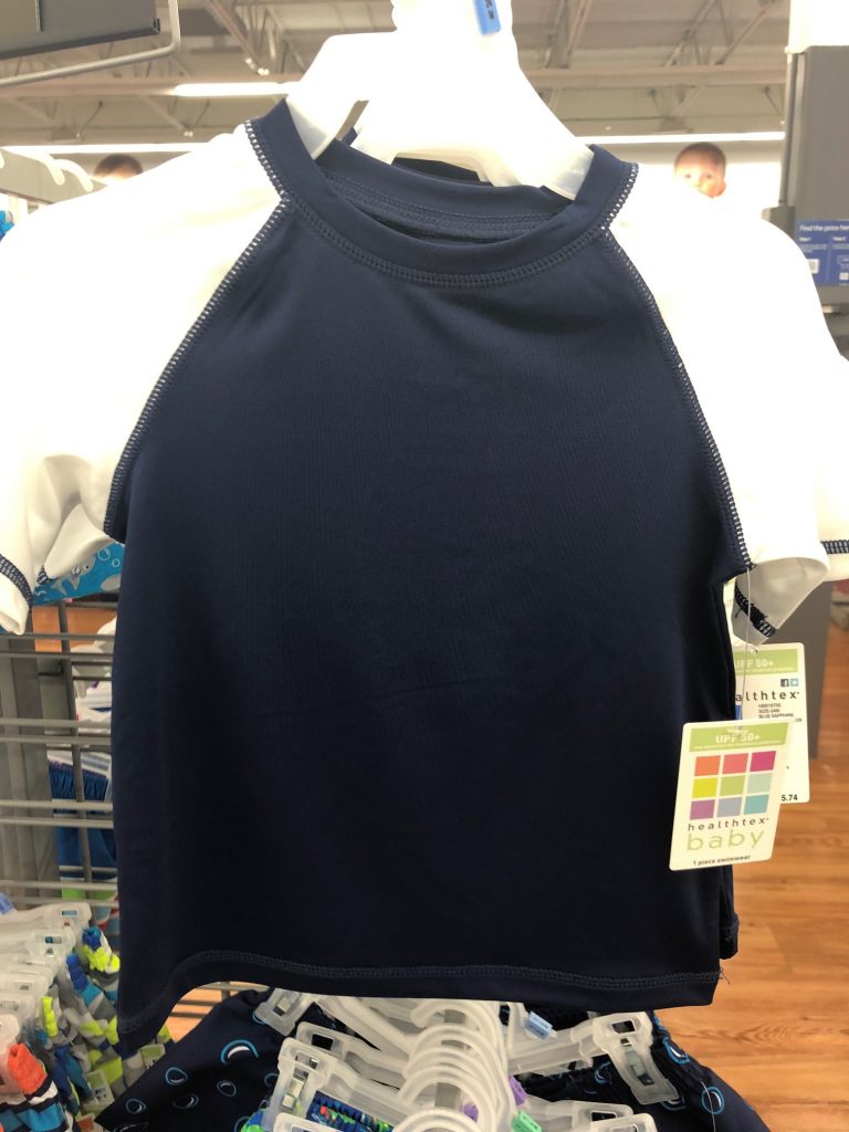 Plain colored toddler boy swim shirt | The Best Walmart Purchases: 20 Things you Won't Believe are from Walmart featured by top Missouri fashion blogger, Emmy Lou Styles