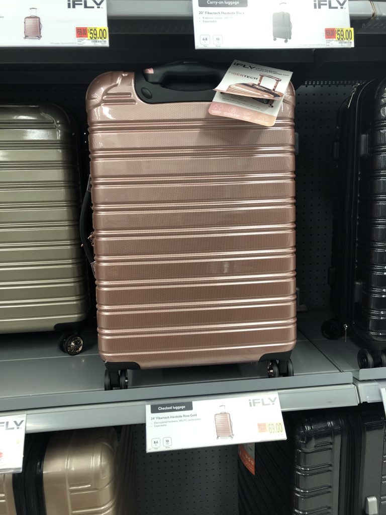 rose gold hard shell suitcase | The Best Walmart Purchases: 20 Things you Won't Believe are from Walmart featured by top Missouri fashion blogger, Emmy Lou Styles