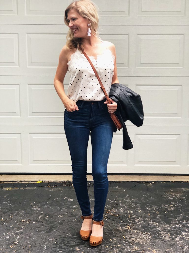 camisole with lace trim