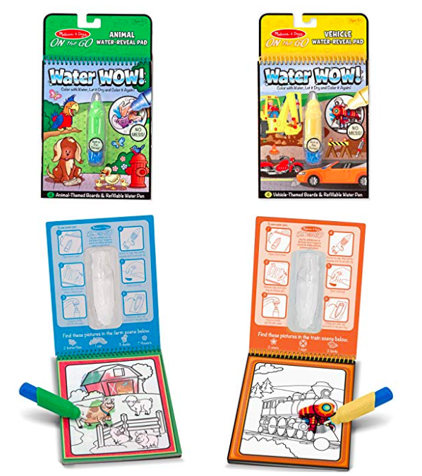 Water Wow Coloring Books by Melissa and Doug are perfect for road trips!