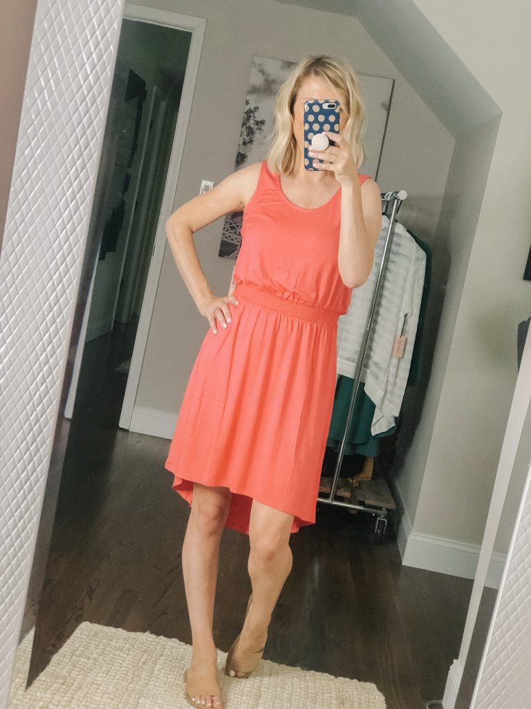 Coral sleeveless cotton dress from Gibson Look available at Nordstrom