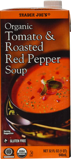 Trader Joes Roasted Tomato Soup with boursin