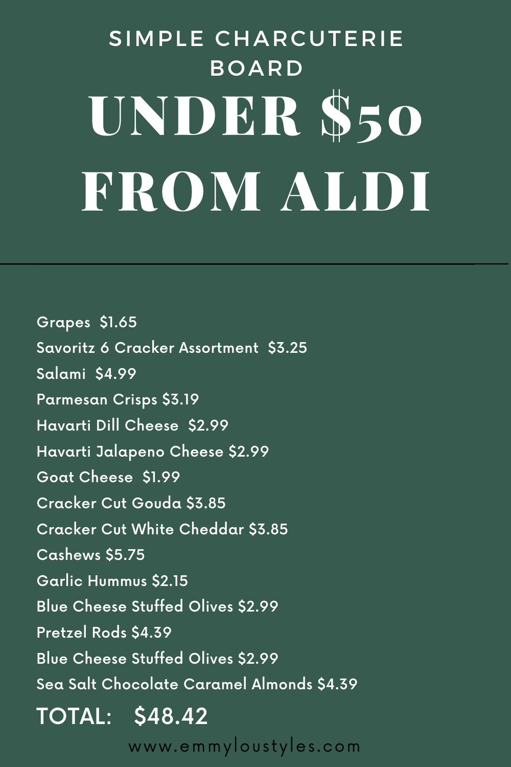 How to Build a Simple Charcuterie Board from Aldi Under 50 Emmy Lou