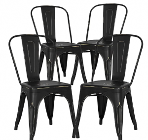 black metal chairs set of 4 from Amazon